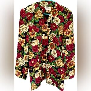Vintage Susan Bristol Floral Blazer Garden Print Jacket‎ Cottagecore Size 6